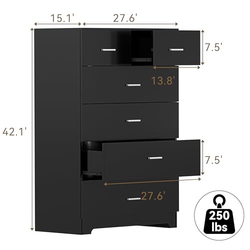 White 6 Drawer Wood Dresser L327