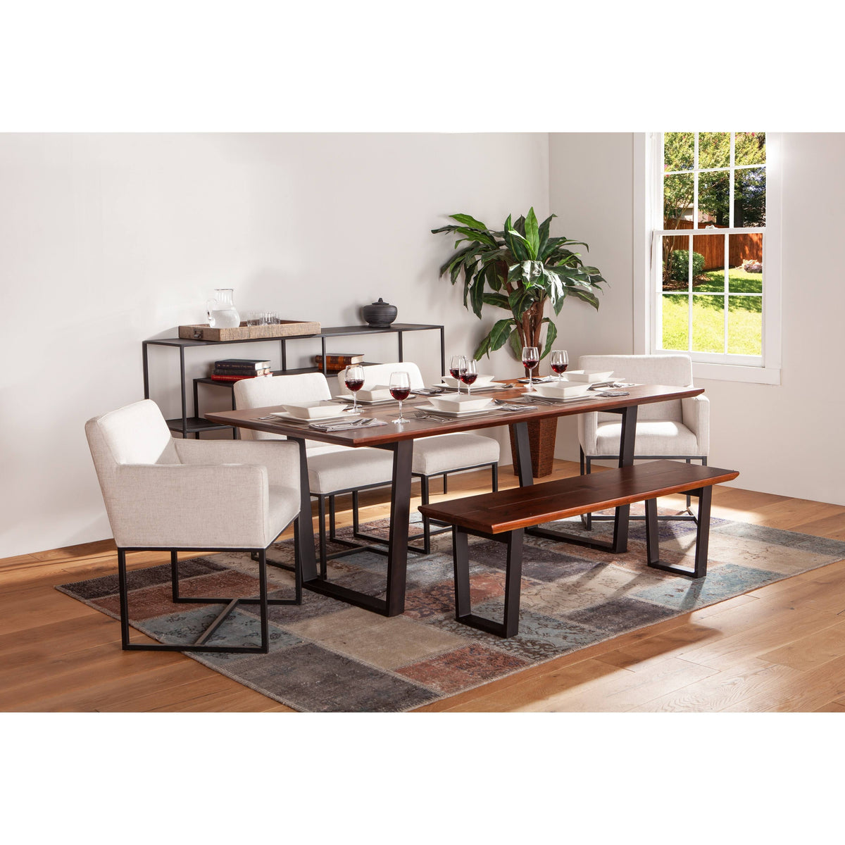 Brown Dining Bench P664