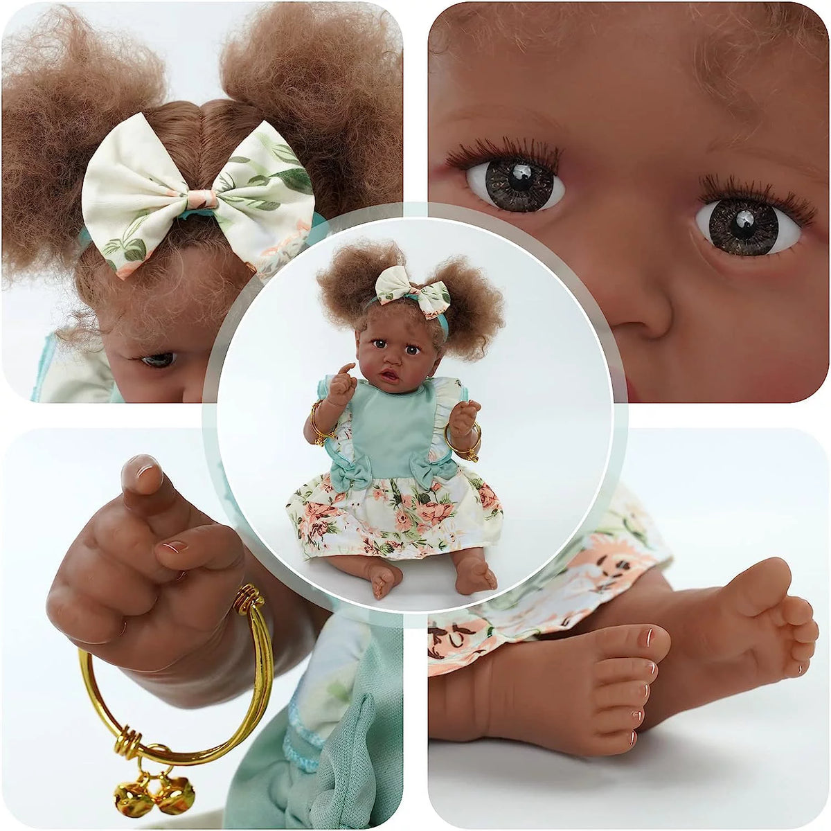 Black 22 Inch Lifelike Soft Body Realistic-Newborn Baby Dolls R2171