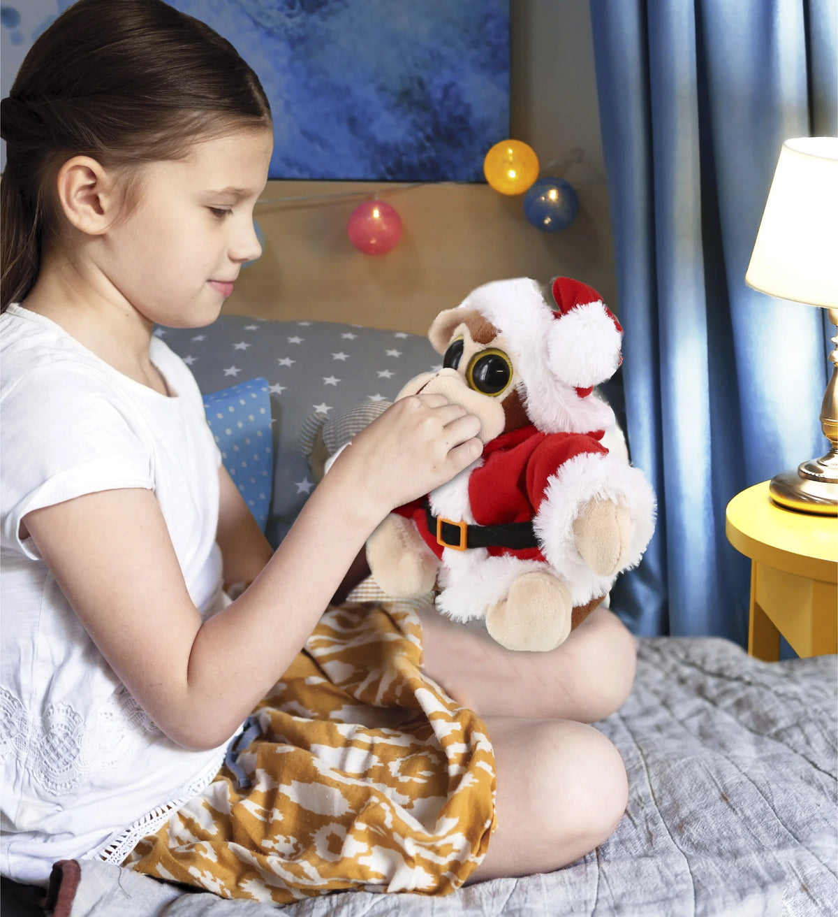 Santa Big Eye Monkey Stuffed Animal Plush Toy, 6 Inches O670
