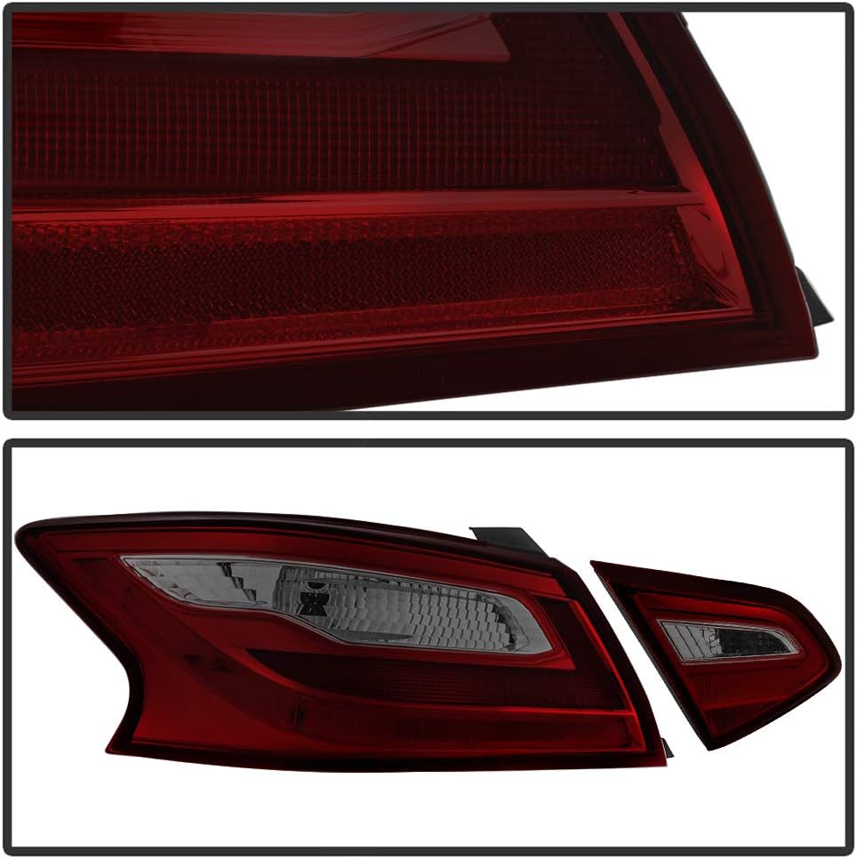 Red Smoke Tail Lights Brake Lamps 4pcs Set W592