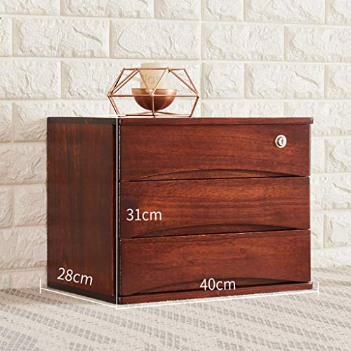 Solid Wood File Cabinet with Lock S381