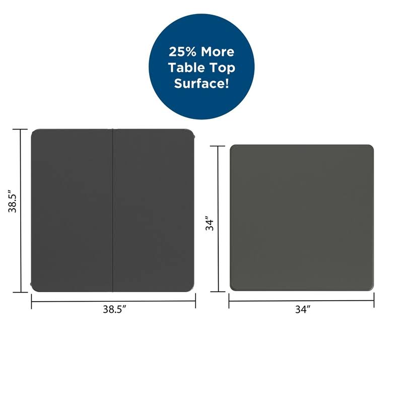 Black Resin Fold-in-Half Card Table H2591