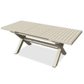 Aluminum Extendable Outdoor Dining Table for 8 with Umbrella Hole Q57588
