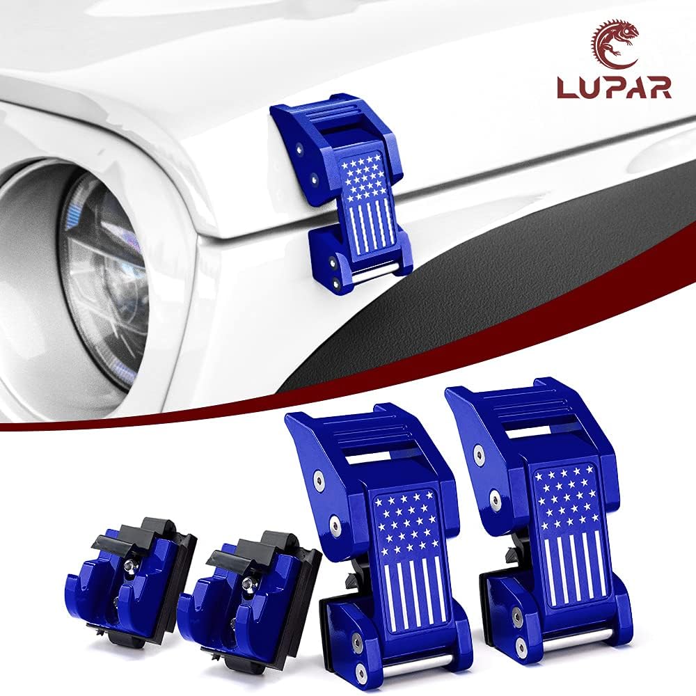 Aluminum Red Hood Latches Catch Kit Compatible with Jeep Wrangler JK JL Gladiator JT - 1 Pair O43819