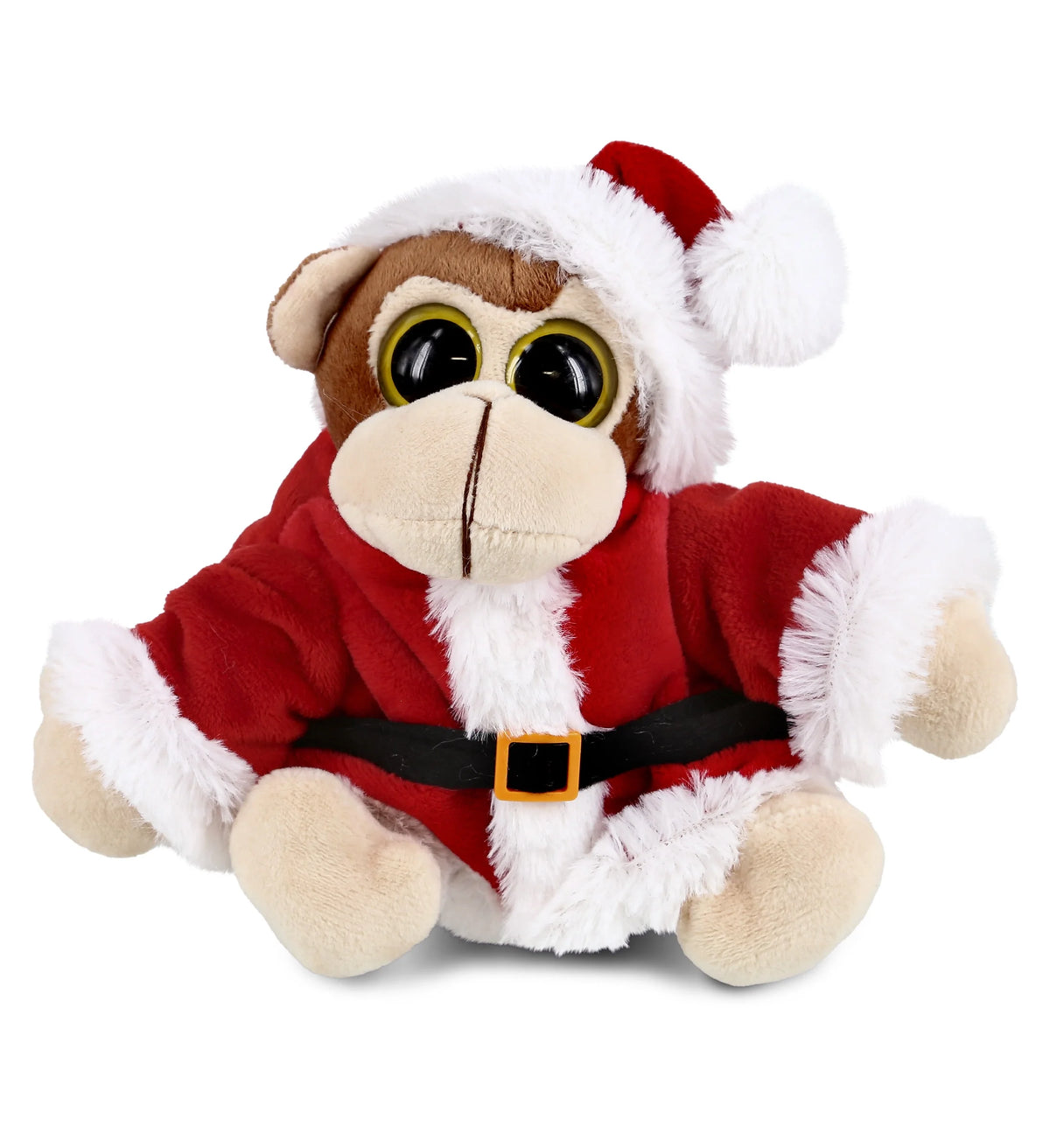 Santa Big Eye Monkey Stuffed Animal Plush Toy, 6 Inches O670