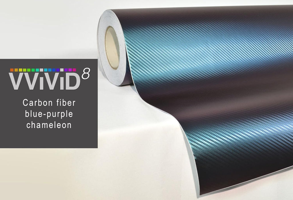 Carbon Fiber Purple to Blue Oil Slick Stretch Conform Vinyl Wrap Roll (100ft x 5ft) F1647