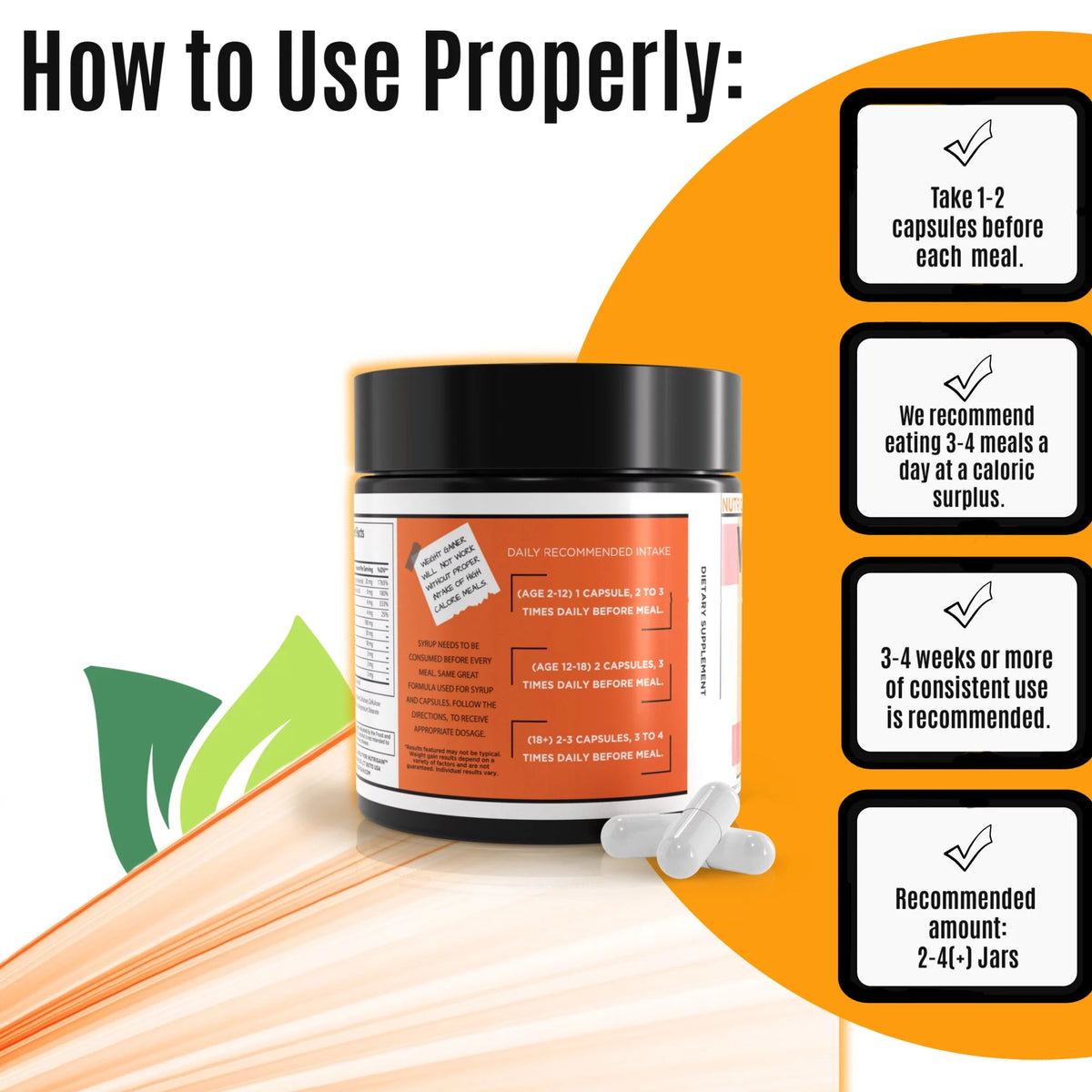 Weight Gain Capsules - 6 OZ Jar C989