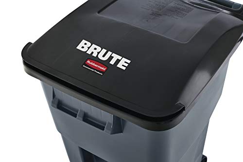 50-Gallon Gray Heavy-Duty Wheeled Trash Can, Pack of 2 Y528