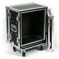 12 Space ATA Shock Mount Effects Rack Case with Casters D986