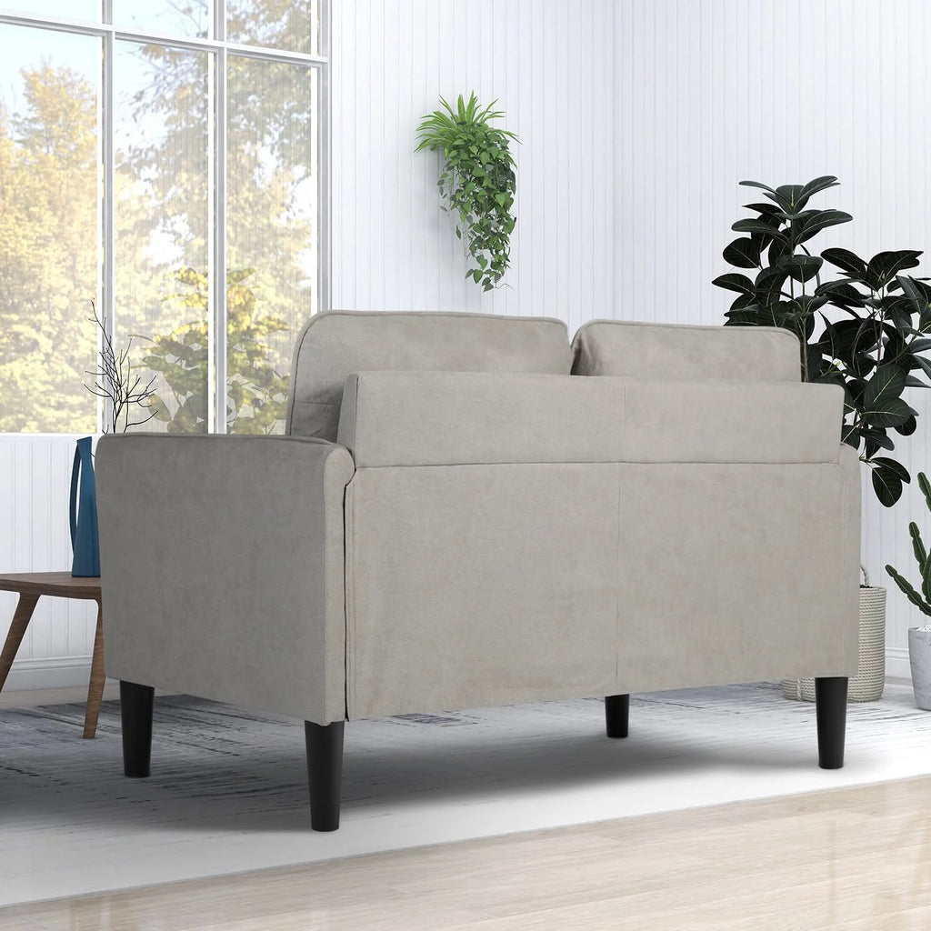 Light Grey Fabric Loveseat Sofa L77959