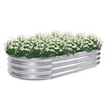 Galvanized Oval Metal Raised Garden Bed, 4x2x1ft F346279