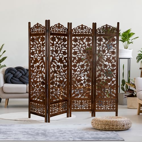 Wooden 4 Panel Foldable Room Divider N144141