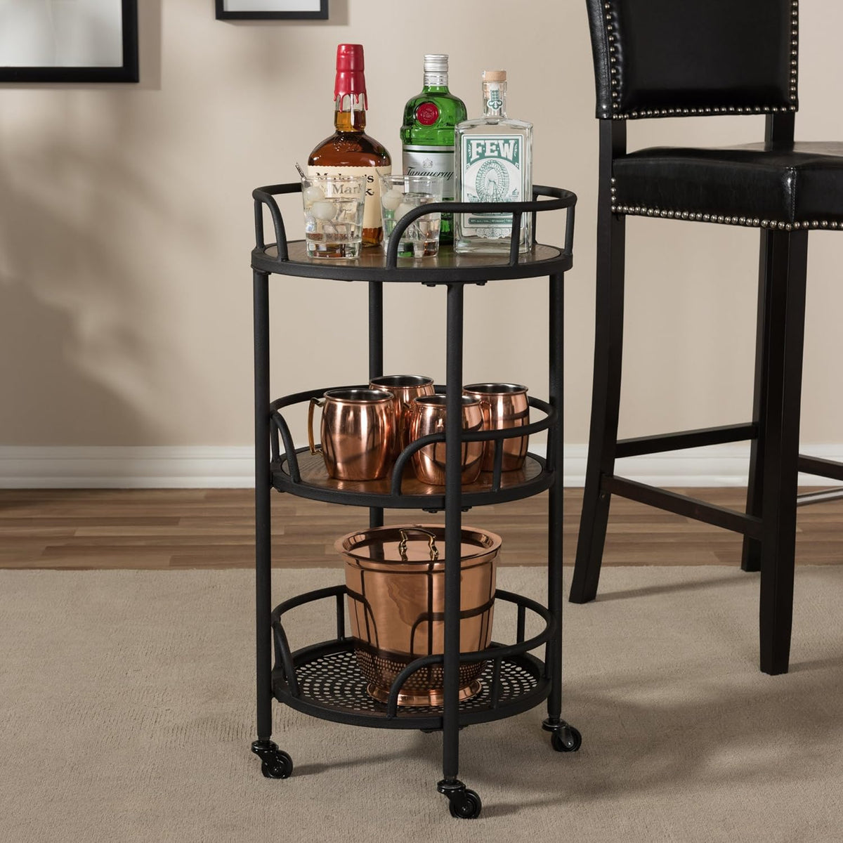 Black/Walnut Brown Trolleys & Carts H63611