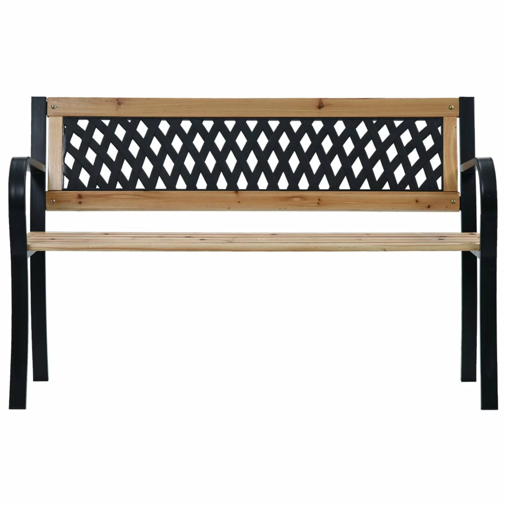 Wood and Plastic Garden Bench with Steel Frame C7063