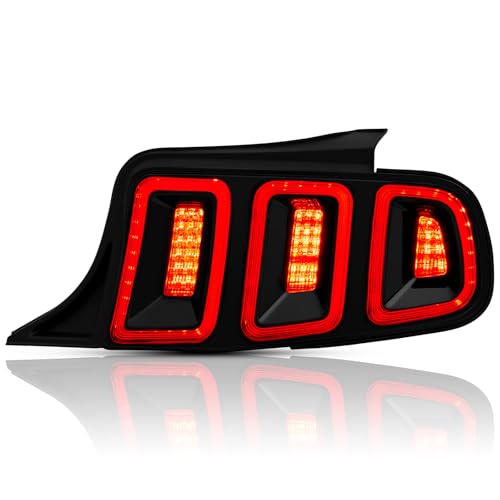 LED Tail Lights Assembly with Sequential Signal Light, Black Housing Clear Lens L3175