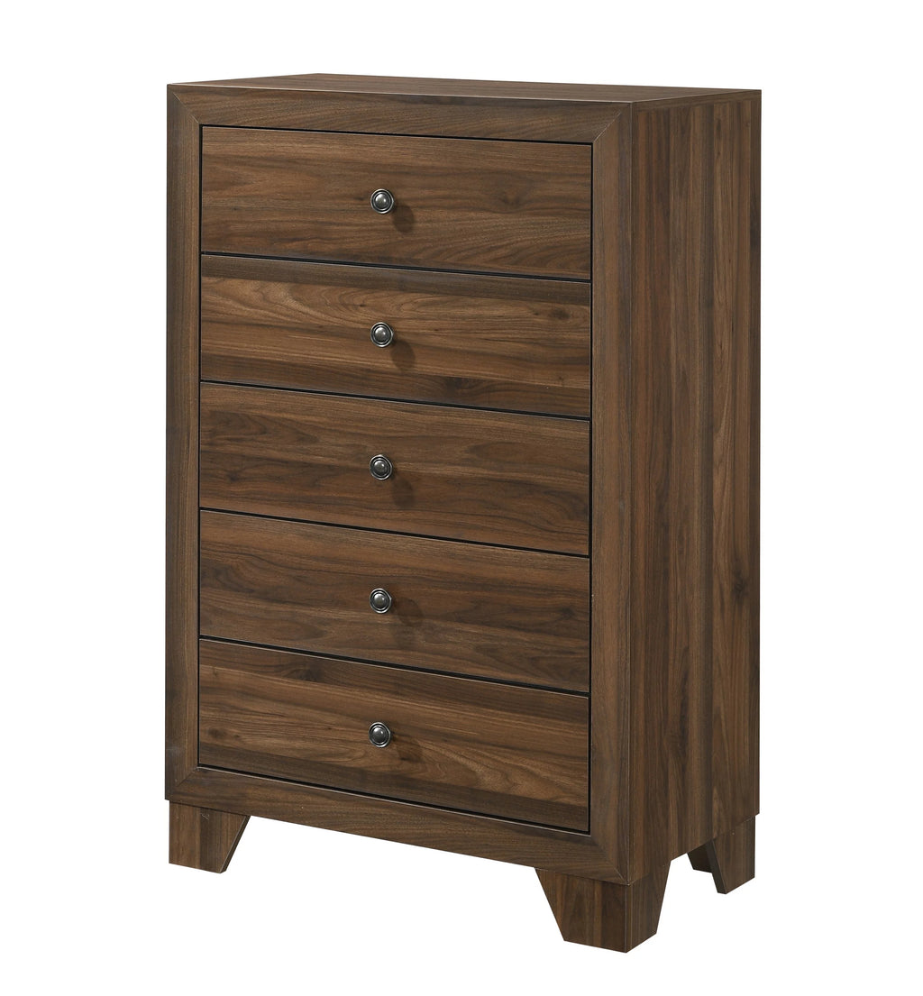 6Pc King Size Panel Bed Dresser Mirror Nightstand Chest Set Cherry Finish L170