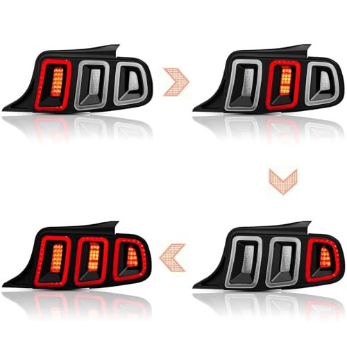 LED Tail Lights Assembly with Sequential Signal Light, Black Housing Clear Lens L3175