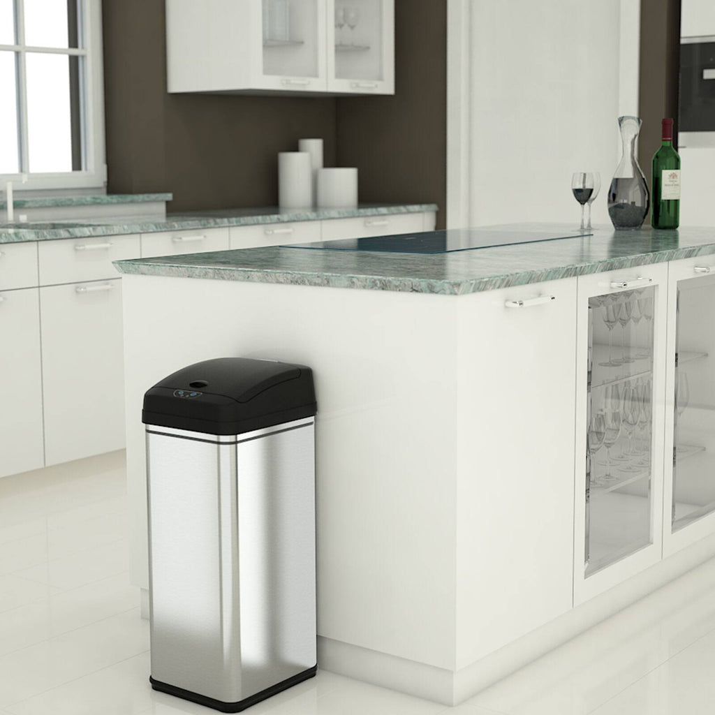 13 Gal Touchless Sensor Stainless Steel Trash Can X848457