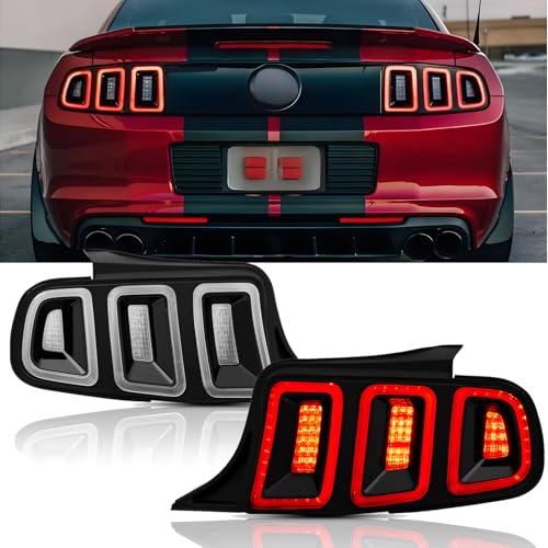LED Tail Lights Assembly with Sequential Signal Light, Black Housing Clear Lens L3175