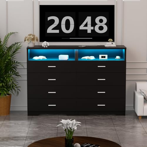 White 6 Drawer Wood Dresser L327