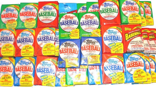 100 Vintage Topps Baseball Cards Sealed Wax Packs Lot U3454