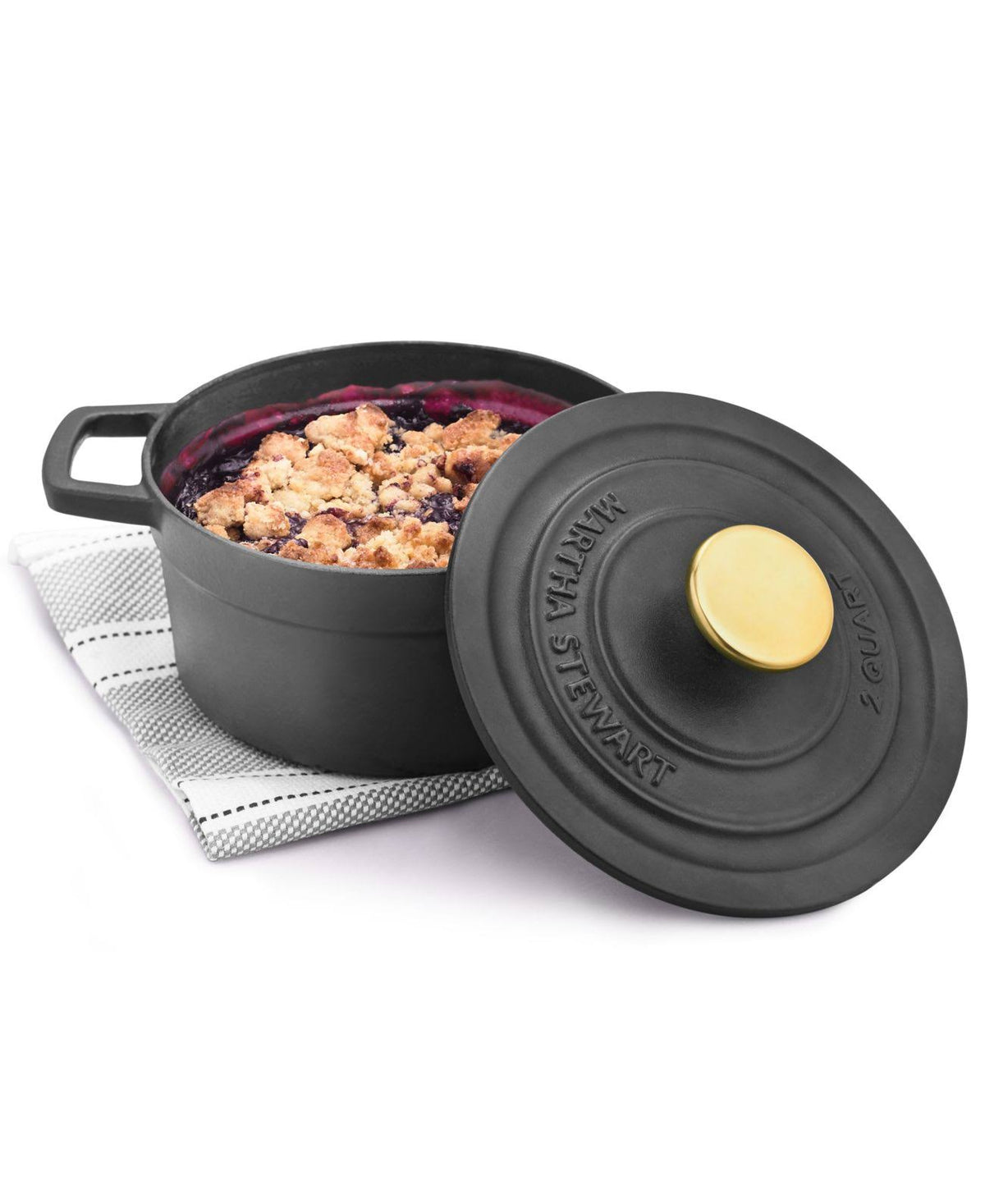Enameled Cast Iron 2-Qt. Round Covered Dutch Oven Q688090