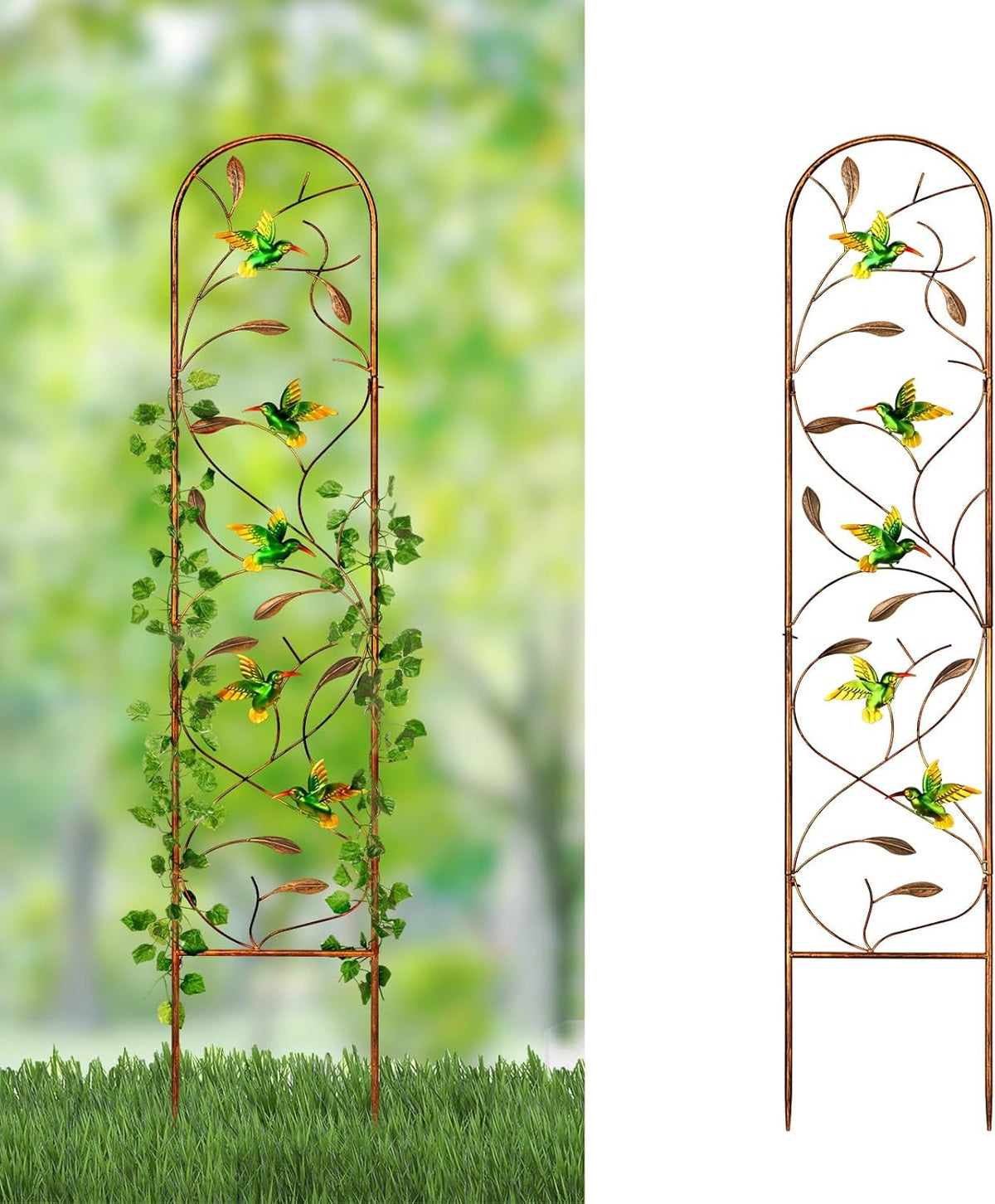 2 Pack 60 Inch High Metal Garden Trellis for Climbing Plants K799530
