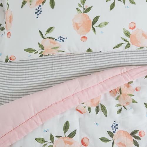Cotton Muslin 3-Piece Toddler Bedding Set with Comforter, Crib Sheet, Envelope Pillowcase P574