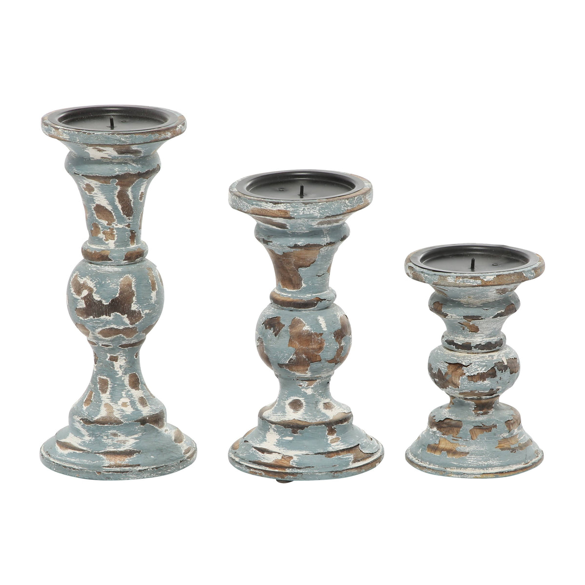 Wood Cottage Candle Holder Set of 3 Y9550