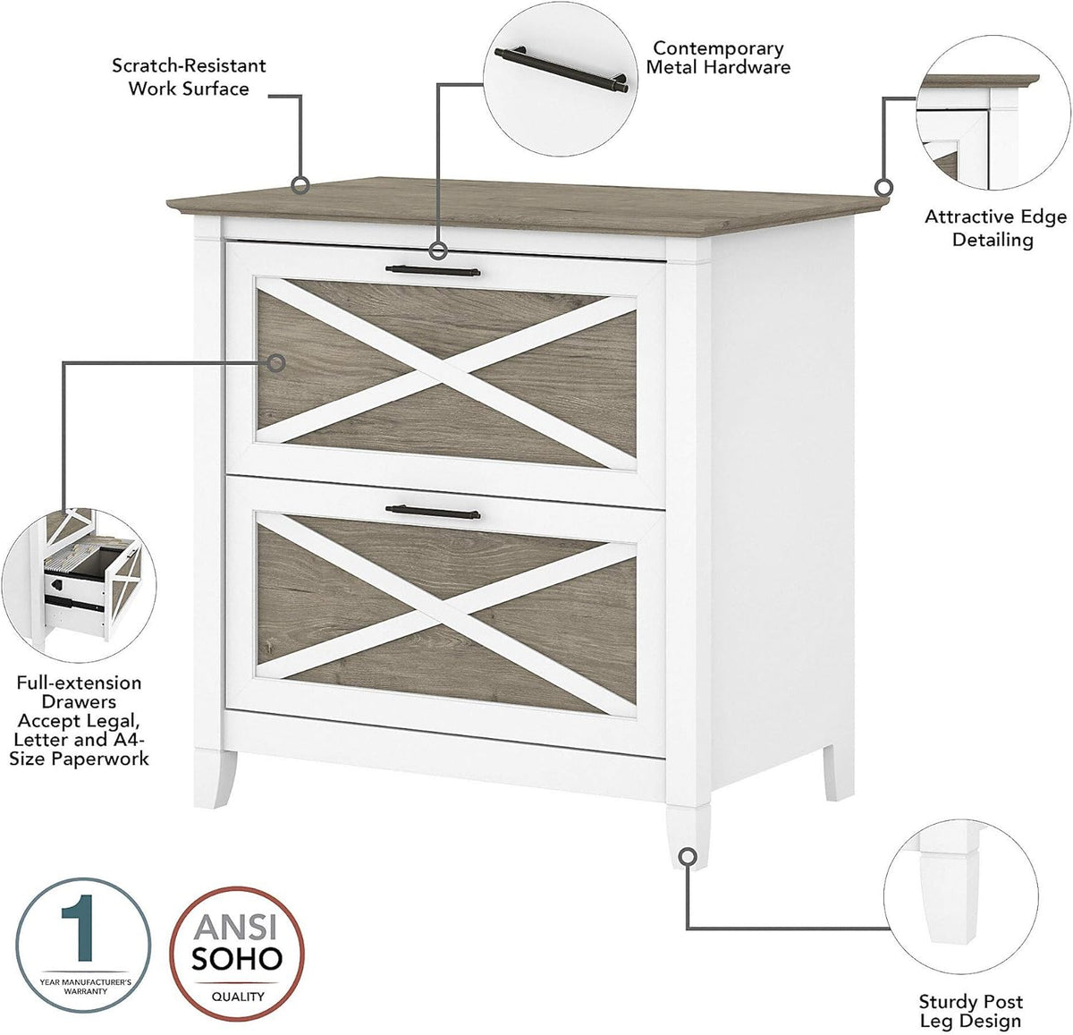 2 Drawer Lateral File Cabinet C7732