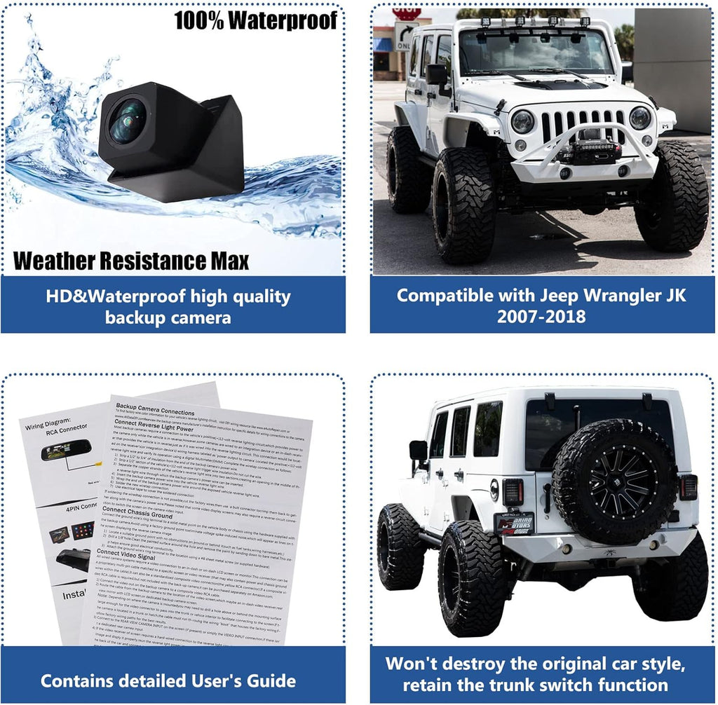 Car Backup Camera Rear View Camera, Spare Tire Mount, Pack of 2 D80881