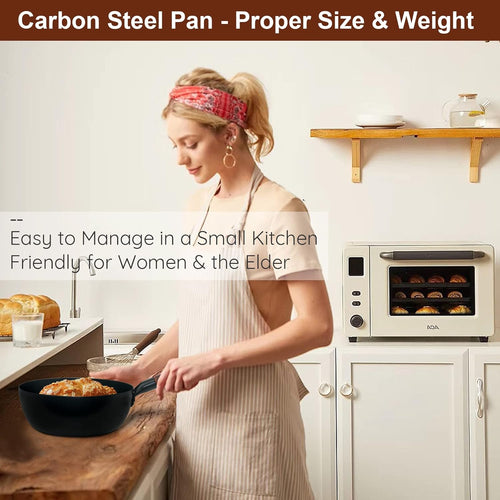 10 Inch Nonstick Carbon Steel Deep Frying Pan with Removable Handle N446778