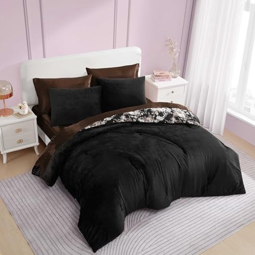 Velvet Solid Pink Full/Queen Comforter Set Q148