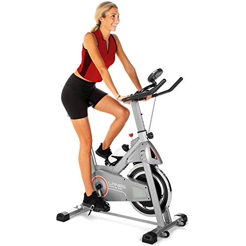 Stationary Exercise Bike with Seat Cushion and Silent Belt Drive Q397