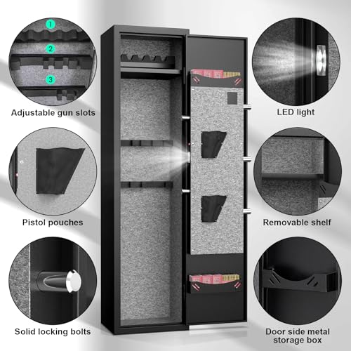 2 Gun Safe with Removable Shelf and Adjustable Gun Slots T711