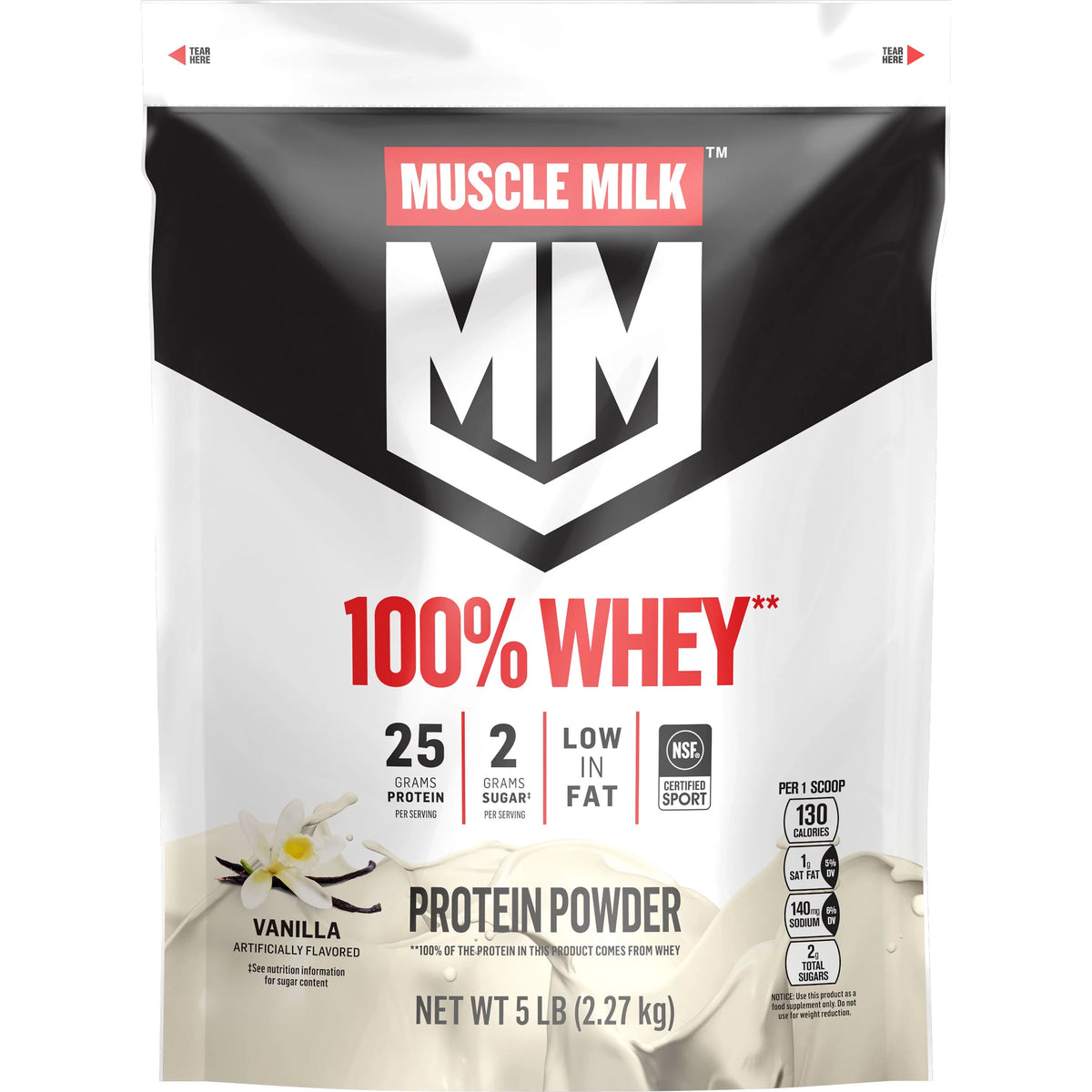 Vanilla Whey Protein Powder, 5 Pound, 66 Servings A151