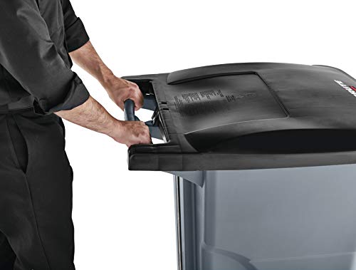 50-Gallon Gray Heavy-Duty Wheeled Trash Can, Pack of 2 Y528