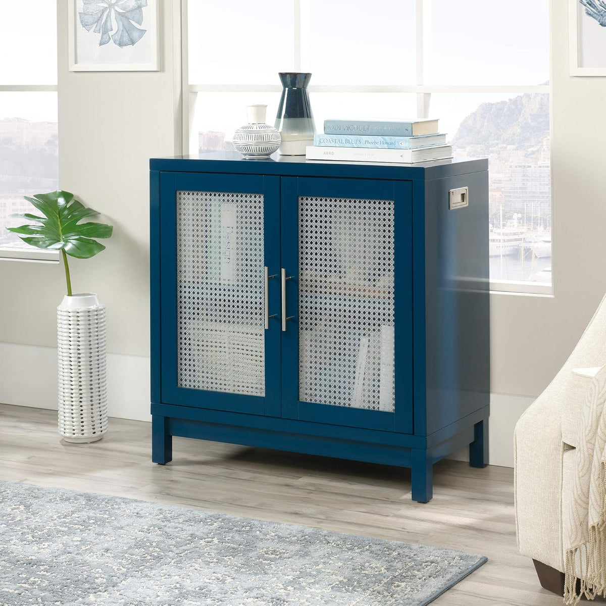Navy Accent Storage Cabinet D137