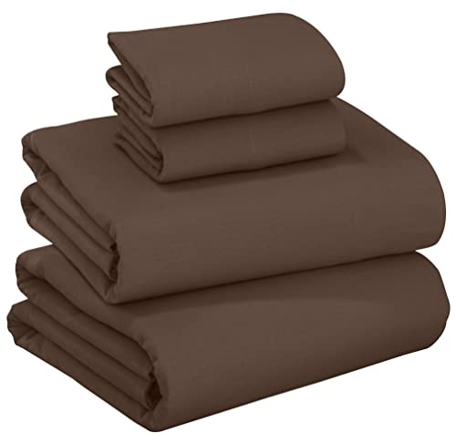 King Size 100% Cotton Brushed Flannel Bed Sheet Sets 4 Pcs Grey Plaid M19893
