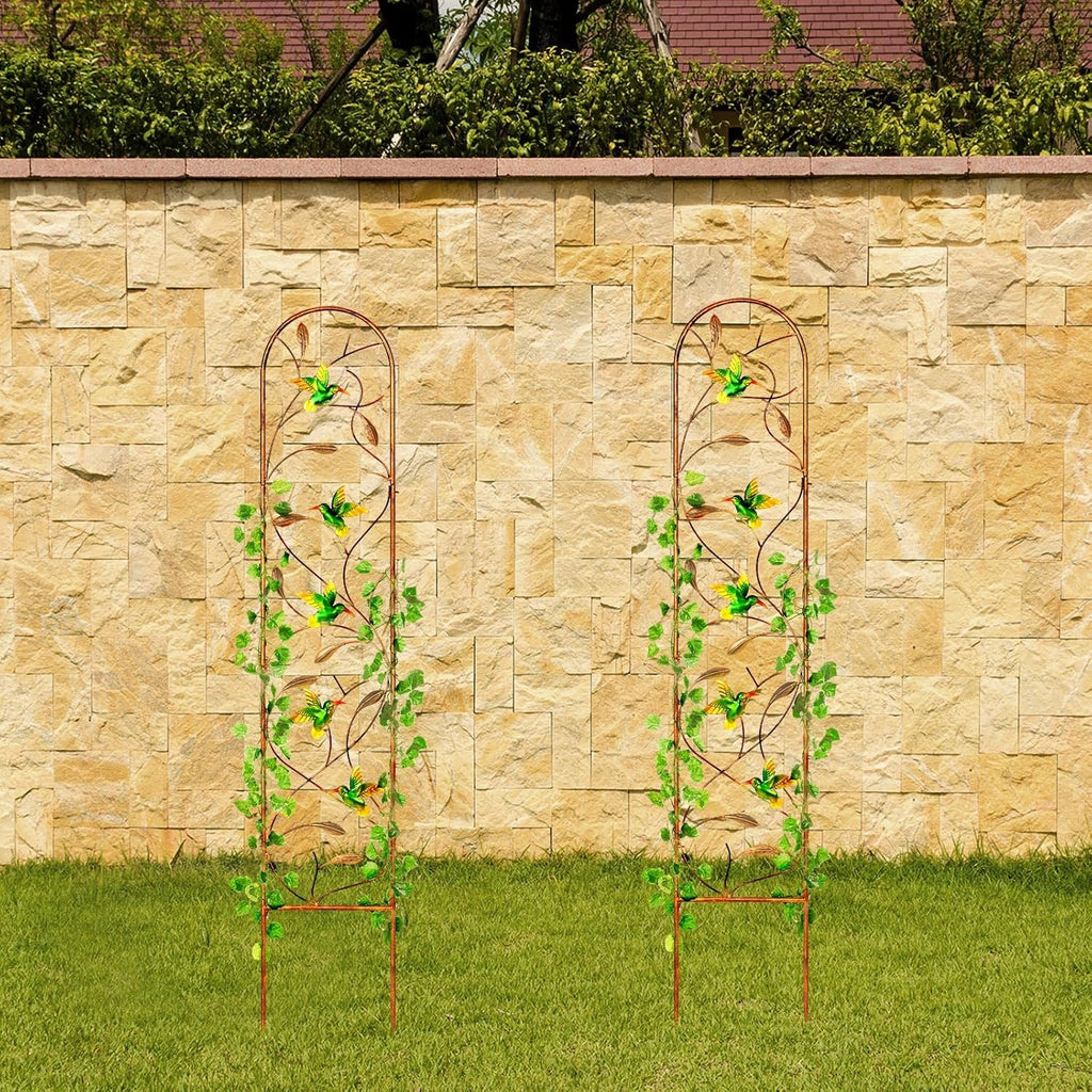 2 Pack 60 Inch High Metal Garden Trellis for Climbing Plants K799530