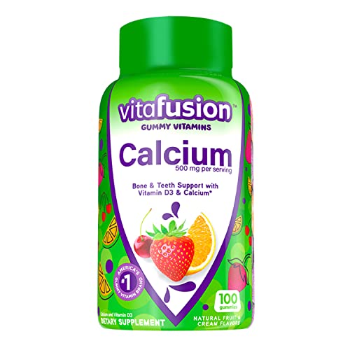 Chewable Calcium Gummy Vitamins, Fruit and Cream Flavored, 100 Count E665