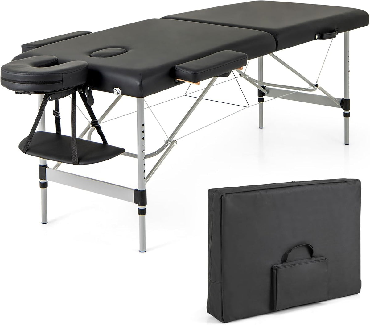 Black Portable Massage Table with Carrying Bag Q26093