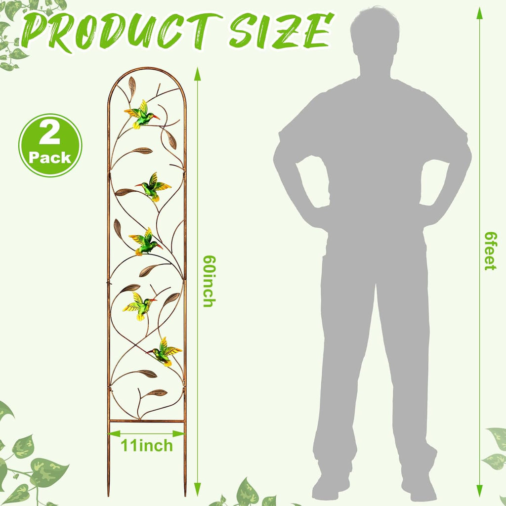 2 Pack 60 Inch High Metal Garden Trellis for Climbing Plants K799530
