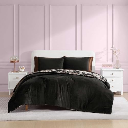Velvet Solid Pink Full/Queen Comforter Set Q148