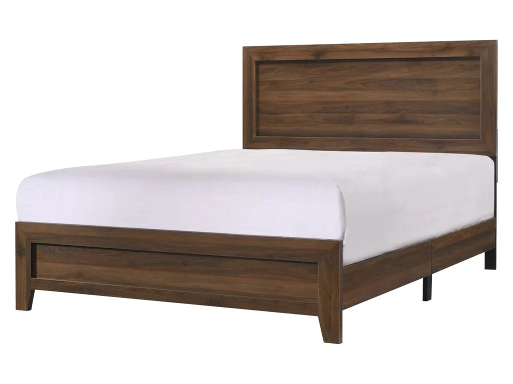 6Pc King Size Panel Bed Dresser Mirror Nightstand Chest Set Cherry Finish L170