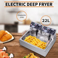 Stainless Steel Electric Deep Fryer with Basket and Temperature Control W894982