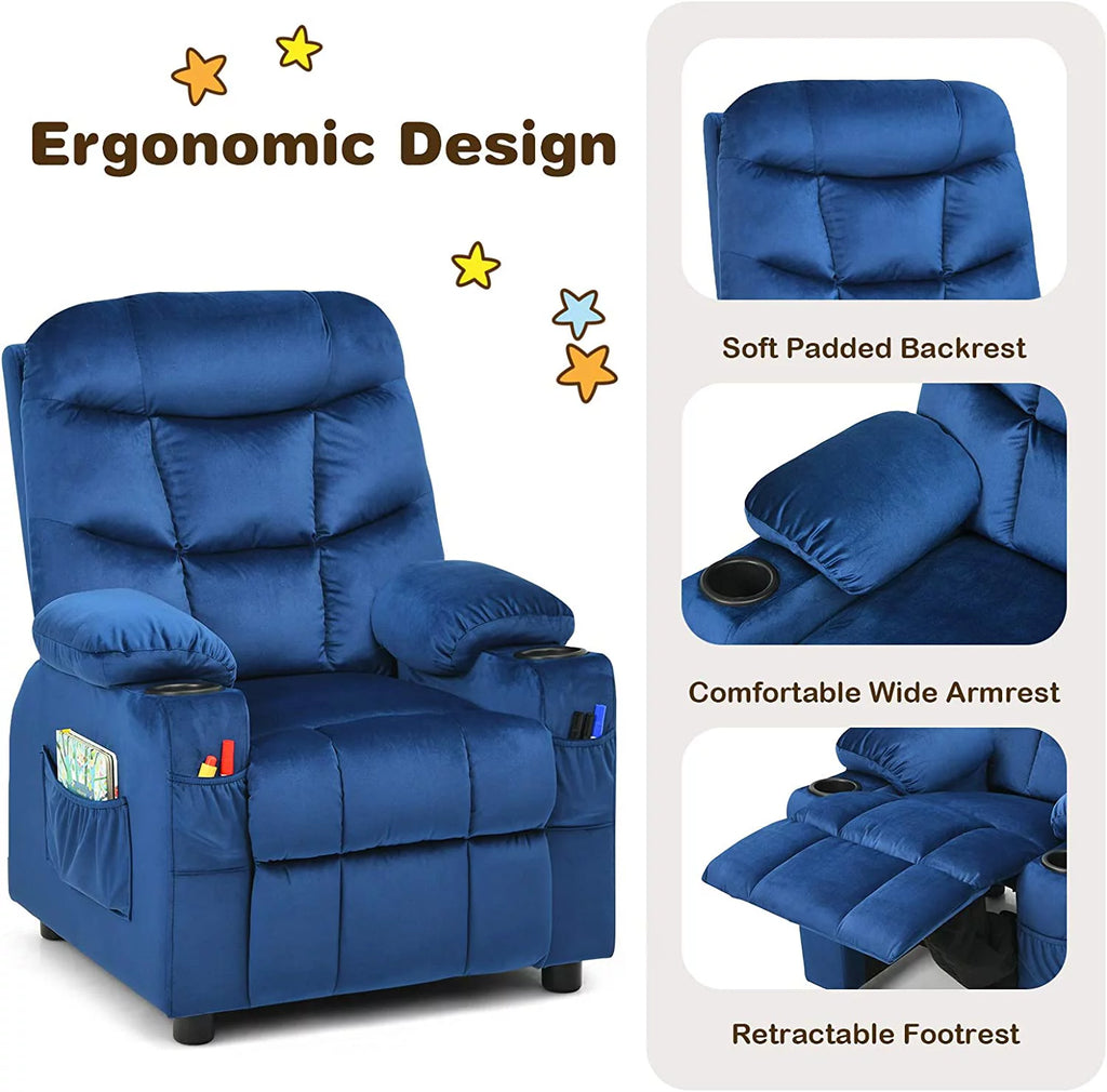 Kids Recliner Chair with Cup Holder U166497