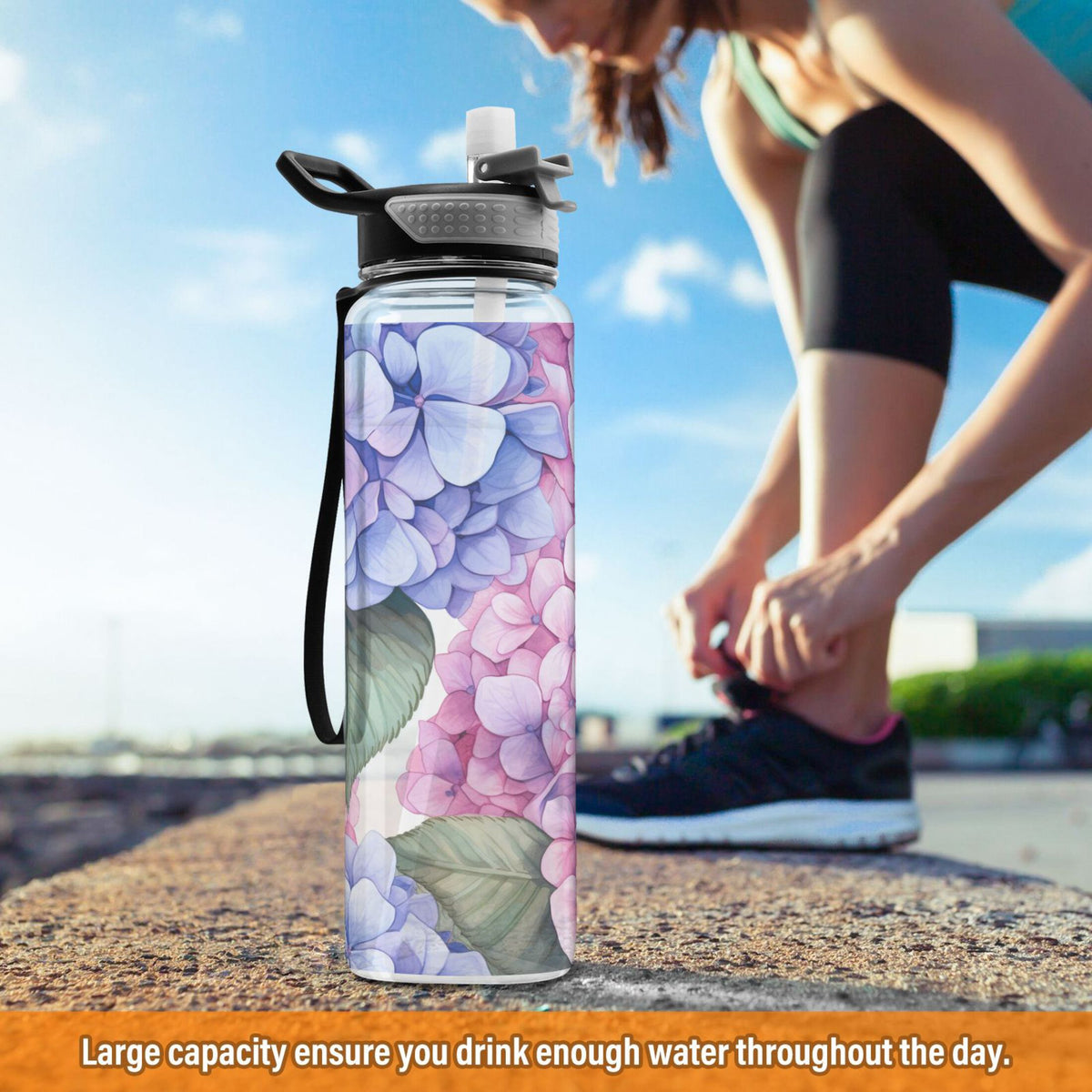 32oz Tritan Leakproof Clear Water Bottle with Straw Z12296