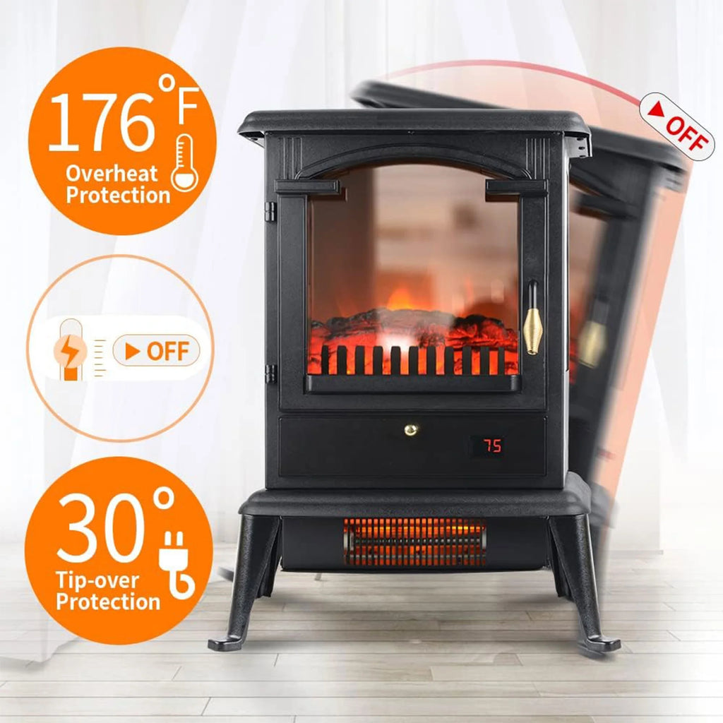 Freestanding Electric Fireplace Heater Stove with Remote 4 Pack G3100